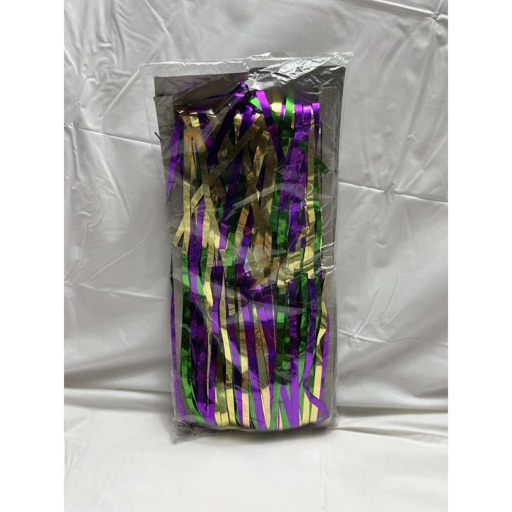 Party Deco Metallic Curtain Multi-Color 3 ft. wide x 8 ft. drop